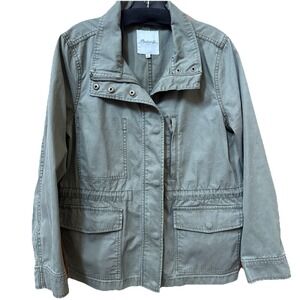 MADEWELL Passage Jacket Olive Green Utility Zip Front Women's Size Large